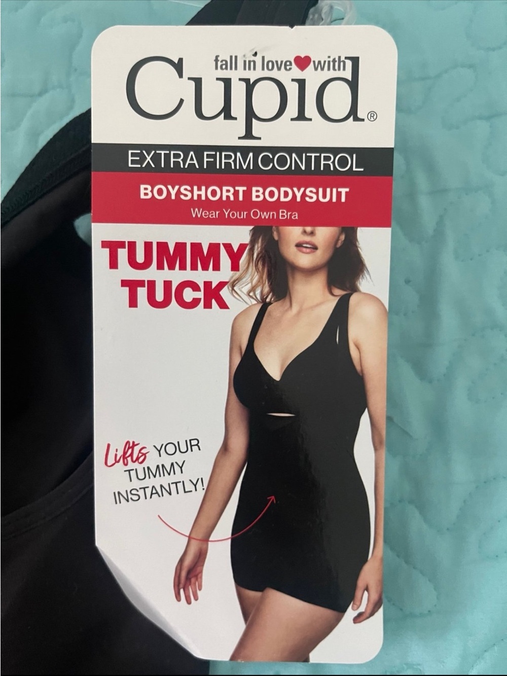Cupid Black Boyshort Tummy Tuck Bodysuit